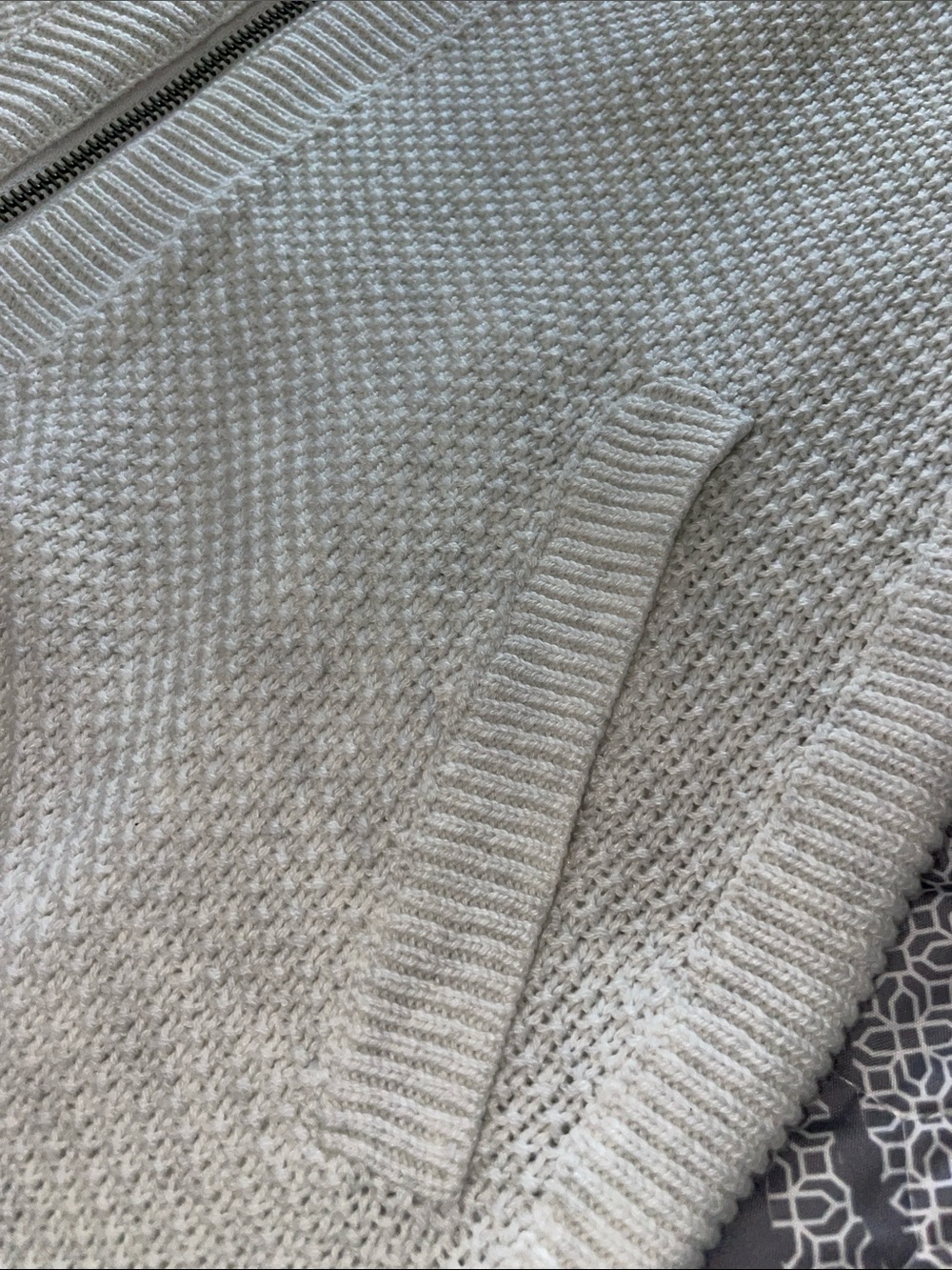 Dakini Light Oatmeal Colored Knit Zip Cardigan Hoodie NWT! Beautiful quality - Picture 6 of 16